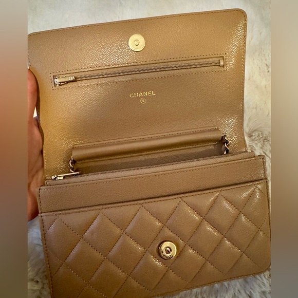 Chanel 23B Dark Beige Wallet on Chain WOC with gold hardware - Picture 2 of 7